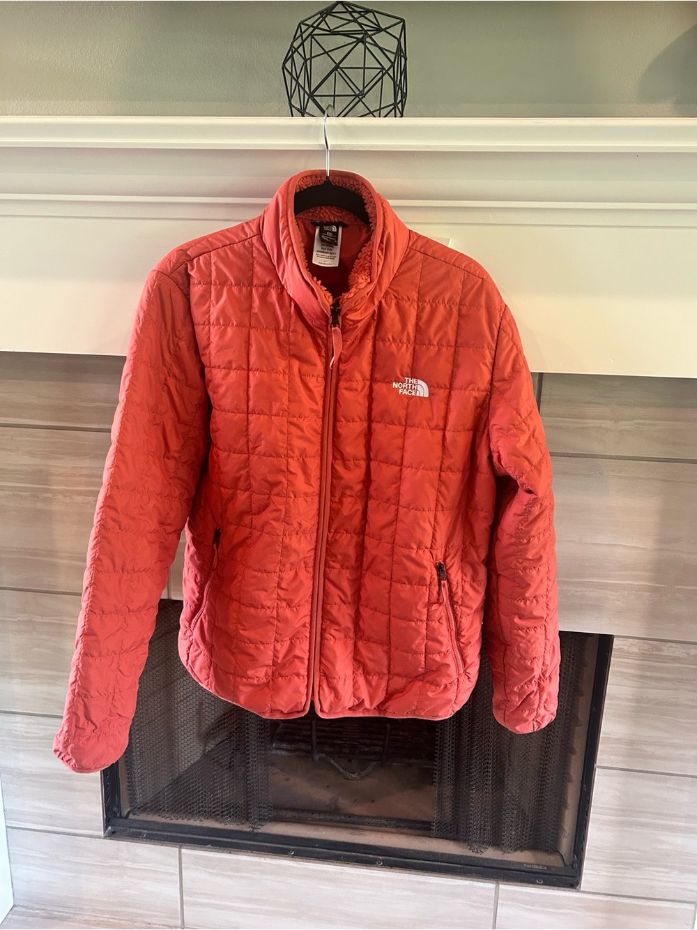 The North Face Women’s Bright Orange Quilted Puffer Jacket Sz XLarge